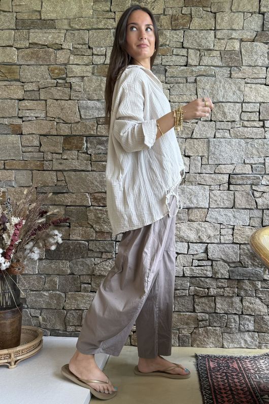 Hush Pillow Cotton French Tuck Shirt Calico